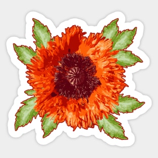 Oriental Poppy Sticker